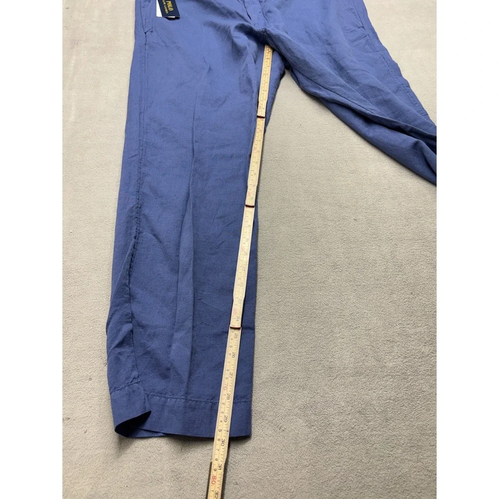 NEW Polo Ralph Lauren Straight Fit Linen Blend Pants Blue Heaven 40x30